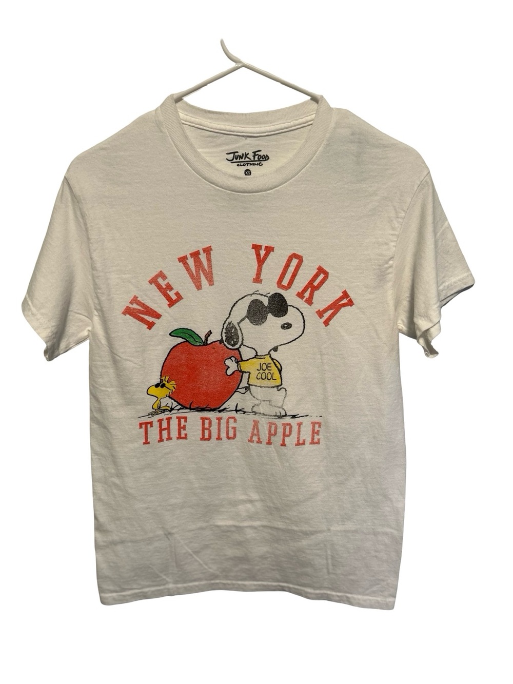 Junk Food Clothing White New York 'The Big Apple' Snoopy Joe Cool Tee